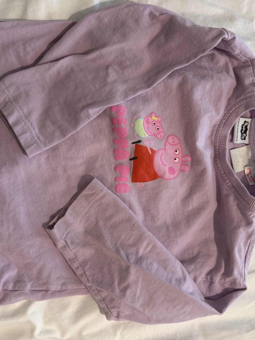 Zara Lavender Peppa Pig Long-Sleeve Top
